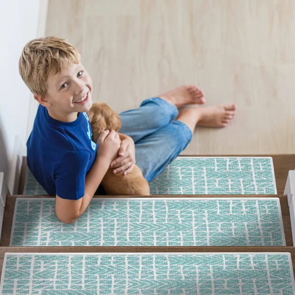 Sussexhome Hudson Design 9x22 x 28x22 Stair Treads - 70% Cotton Anti-Slip Carpet Strips for Indoor Stairs-with Double Adhesive T