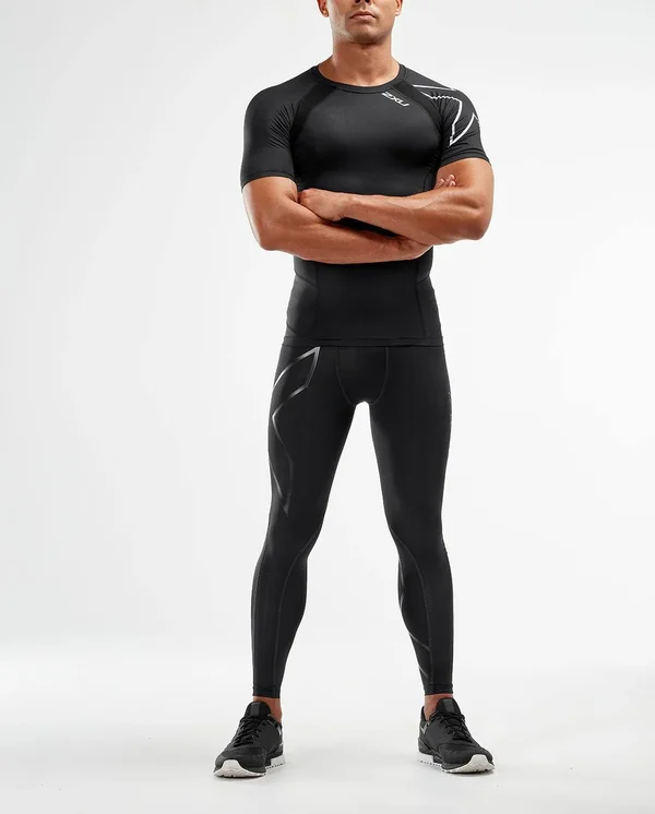 2XU Compression Short Sleeve Men's Top - Black Silver