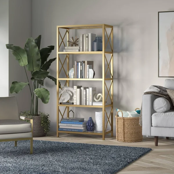 Celine Bookcase - 18x22 Wide Blackened Bronze