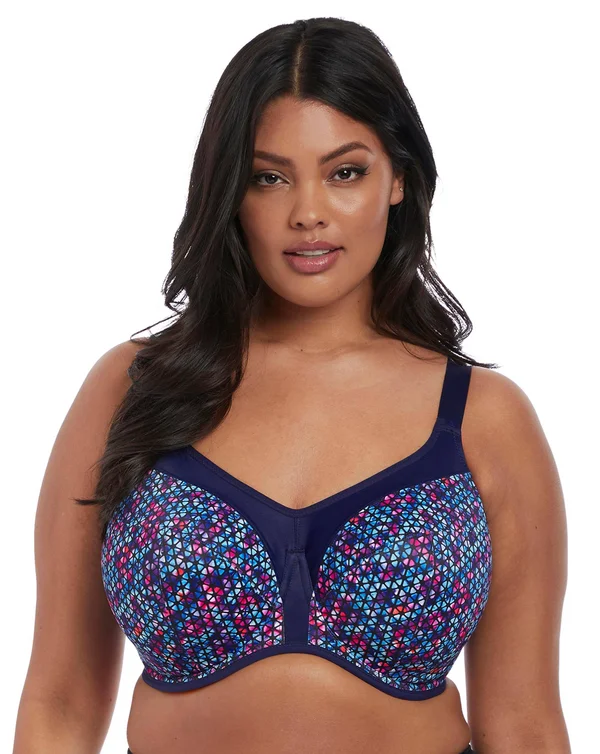 Elomi Energise Underwire Sports Bra Navy Geo - 38 - G EL8042
