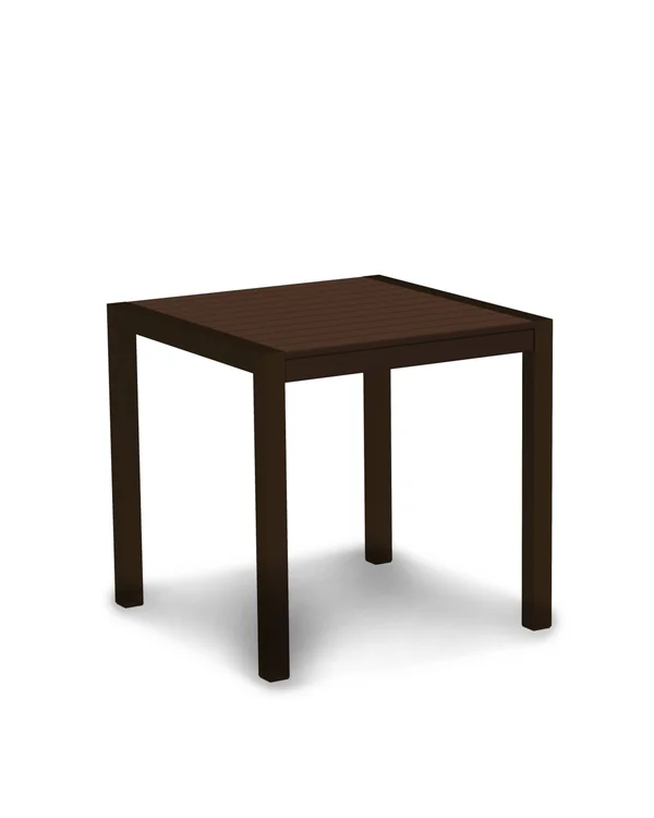 POLYWOOD Mod 30x22 Dining Table - Textured Bronze - Mahogany, 29.75" x 29" x 29.75"