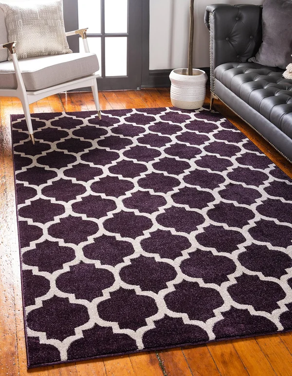 Unique Loom Philadelphia Trellis Area Rug - 6& x 9& (Purple)