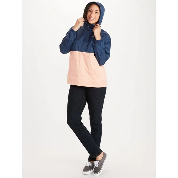 Marmot Women's PreCip Eco Anorak - XL - Arctic Navy, Pink Lemonade