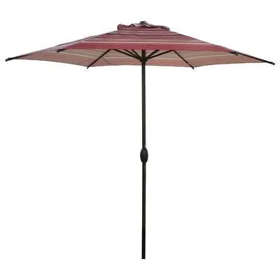 Maggie 9& Market Umbrella Arlmont & Co. Fabric: Red Stripe