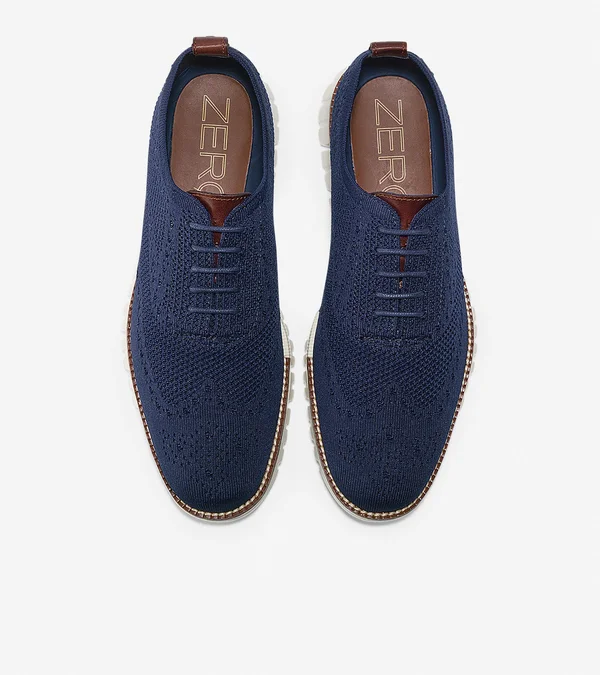 Cole Haan Men's Zerogrand Wingtip Oxford With Stitchlite - Blue, 9.5