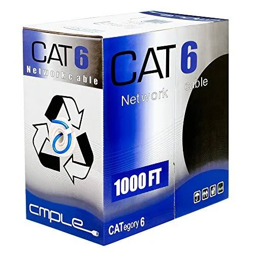 Cmple - Cat6 Bulk 23AWG Ethernet LAN Network Cable - 1000 ft Blue