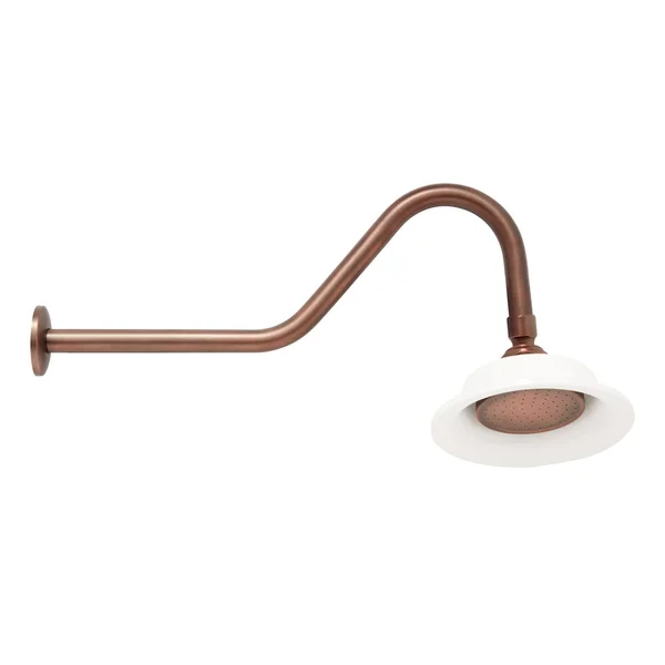 Signature Hardware Sunflower Shower Head with 17x22 Victorian Arm in Oil Rubbed Bronze 286277