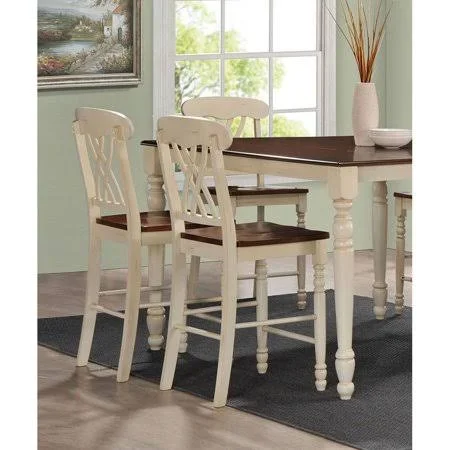 Daciye Dylan Counter Height Chair (Set-2) in Buttermilk & Oak 70432-70432 - Size: 1066.80*508.00*228.60mm