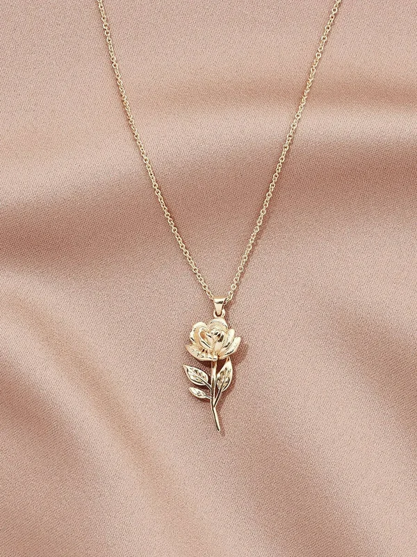 Rosa Pendant Necklace Gold