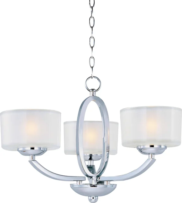 Maxim 19041FTPC Elle 3-Light Semi-Flush Mount/Chandelier, Polished Chrome