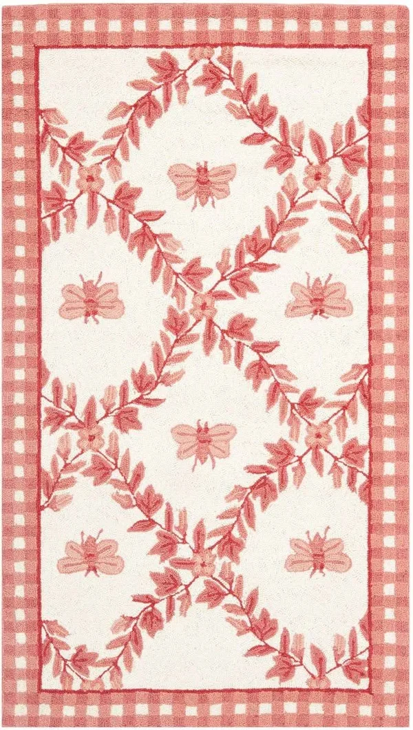 Safavieh Chelsea HK55C 8&9x22 x 11&9x22 Ivory, Rose Area Rug