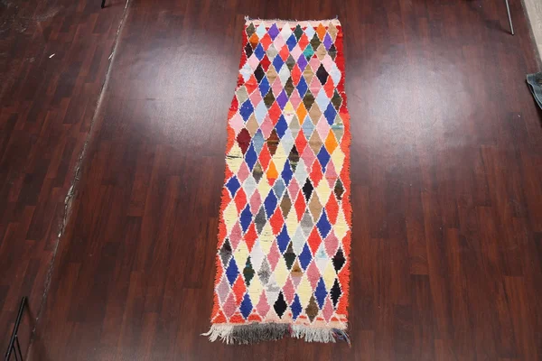 Moroccan Oriental Runner Rug Wool Hand-Knotted Hallway Carpet 3x9