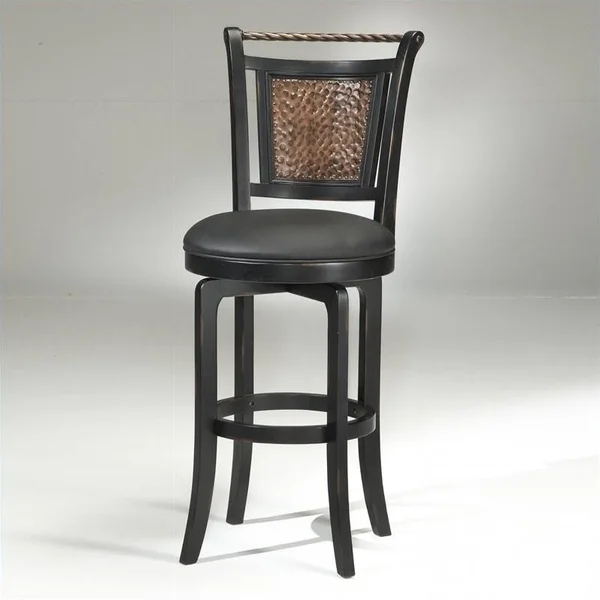 Hillsdale Norwood 30.5x22 Swivel Bar Stool in Black and Copper - 25 x 19