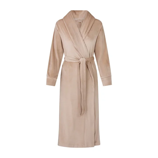 SKIMS Women's Velour Long Robe - Nude - Size 3XL