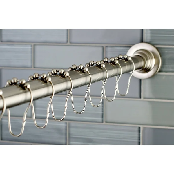 Edenscape Adjustable Shower Curtain Rod with Ring Combo - Brushed Nickel