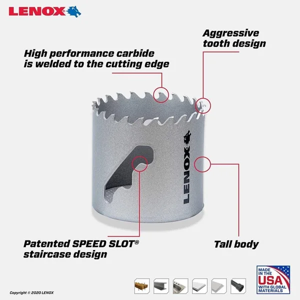 Lenox Tools Hole Saw Kit, Carbide Tipped, 6-Piece (LXAH3PSET6)