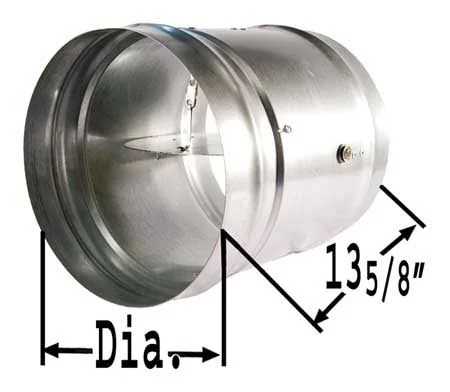 Dayton 2TFZ7 Round Fire Damper, 165 Deg F, 13-5/8 in. D
