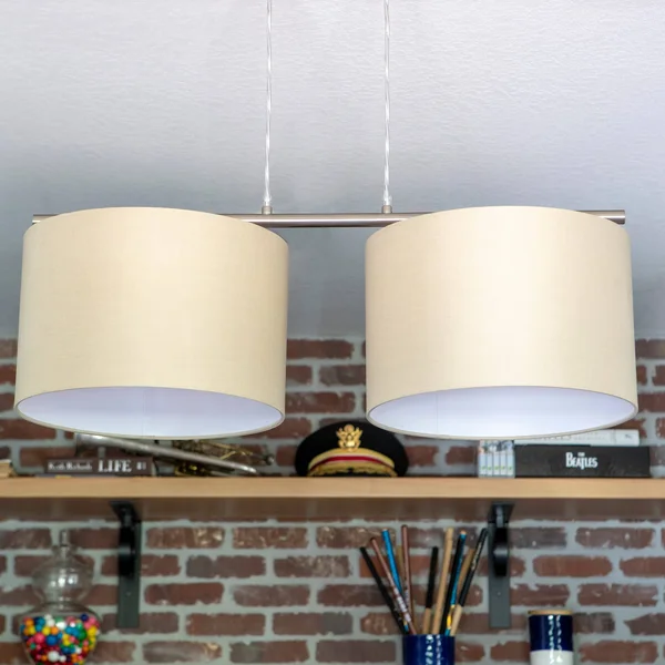 Kloss Two Drum Shade Pendant, 63 x 31.5 x 13.78 in