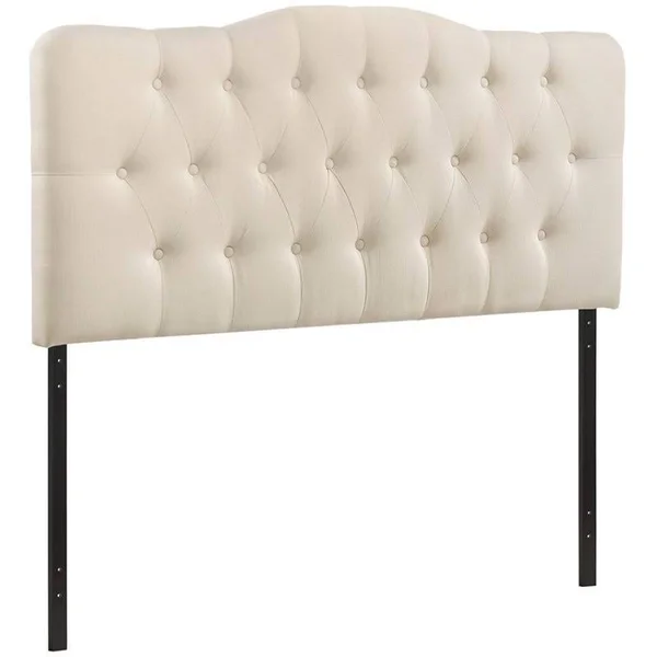 Hawthorne Collections King Tufted Panel Headboard in Ivory
