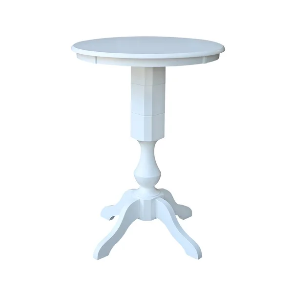 International Concepts 30x22 Round Top Pedestal Table - 40.9x22H - White