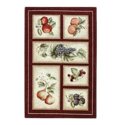 Brumlow Mills Eden&s Bounty Burgundy/White Area Rug - 3&3x22 x 5&4x22
