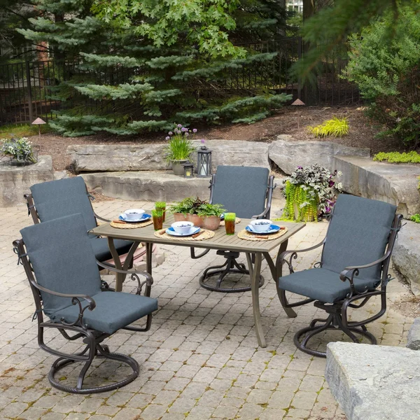Arden Selections Denim Alair Texture Outdoor 44 x 20 in. High Back Dining Chair CUSHION - Size: 44 inch x 20 inch
