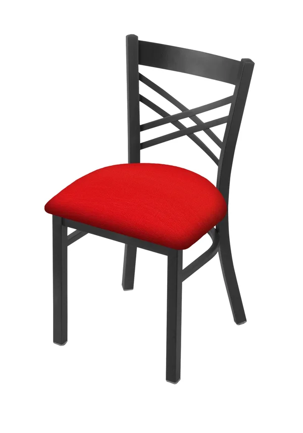 Holland Bar Stool 620 Catalina 18x22 Chair with Pewter Finish and Canter Red Seat
