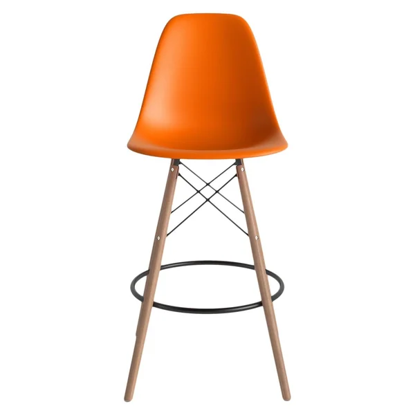Paris-counter Stools - Natural Finished Legs, Orange