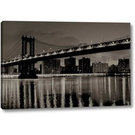 Winston Porter 'Manhattan' by Alan Blaustein Giclee Art Print on Wrapped Canvas - Size: 21 inch H x 32 inch W x 1.5 inch D, Gray