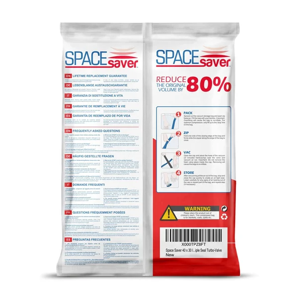 Spacesaver Premium Reusable Vacuum Storage Bags (Jumbo 6 Pack)