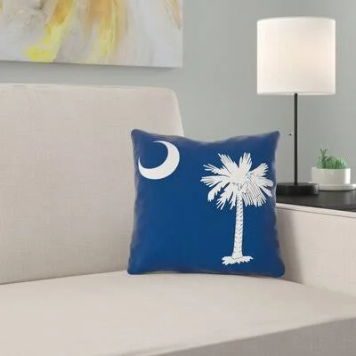 Centers South Carolina Flag in, Faux Suede/Throw Pillow-Concealed Zipper-Indoor East Urban Home Size: 16x22 x 16