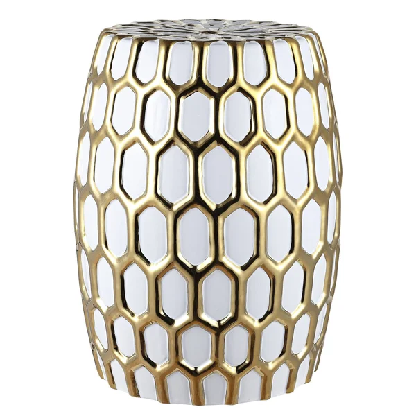 Safavieh Laili Garden Stool Gold - White
