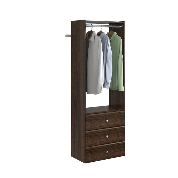 Easy Track PH32 25-1/8x22 Wide Elite Closet Organizer System with Three - White