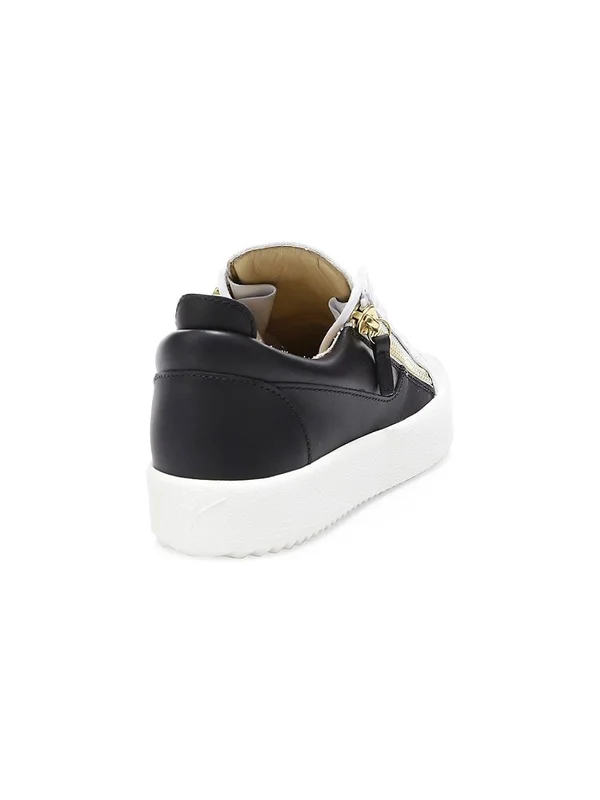 Giuseppe Zanotti Men's Two-Tone Leather Low-top Platform Sneakers - Fiamma - Size 10.5