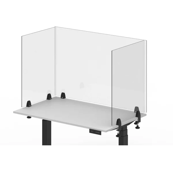 Office Accents Antimicrobial Desktop PANEL, Protective Acrylic Shield & Sneeze Guard Desk Divider, Clamp-On - Frosted - 24x2