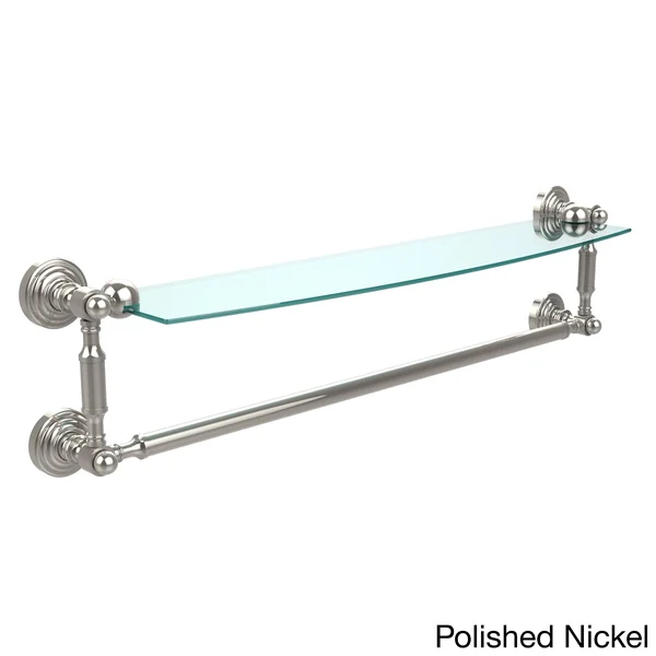 Allied Brass Waverly Place Collection 24x22 Glass Vanity Shelf with Integrated Towel Bar Oil Rubbed Bronze