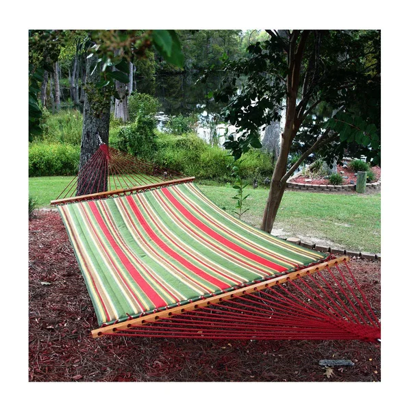 Pawleys Island Large Quilted Fabric Hammock - Trellis Stripe