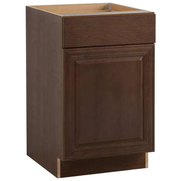 Hampton Bay Benton Assembled 21x34.5x24 in. Base Cabinet with Soft Close Full Extension Drawer in Butterscotch