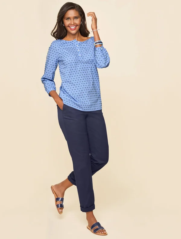 Petite - Relaxed Chinos Pants - Indigo - 4 Talbots