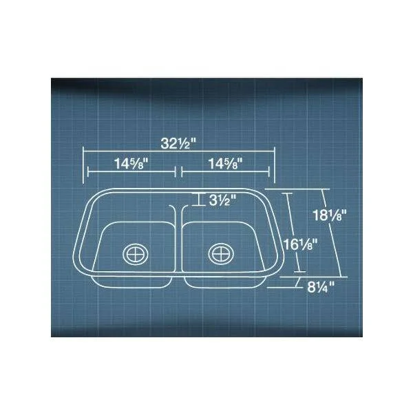 Polaris P215-16 Half Divide Stainless Steel Kitchen Sink