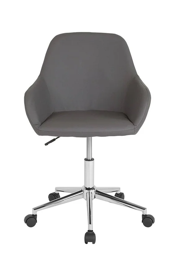 Flash Furniture Cortana Home Mid Back Leather Swivel Office Chair, White