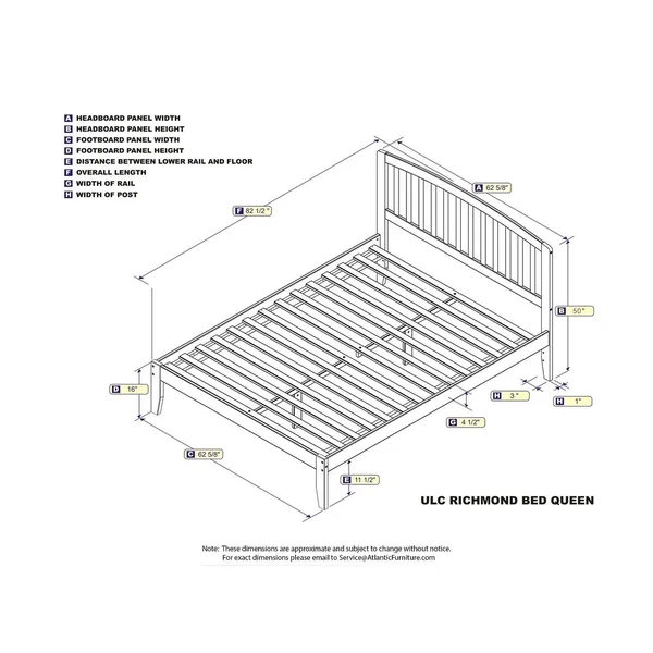 Atlantic Furniture Richmond Queen Platform Bed in Espresso - Brown