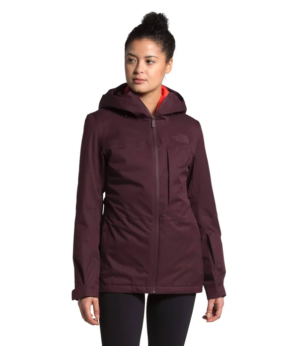 The North Face Thermoball Eco Snow Triclimate Jacket Women's - Root Brown HEATHER/FLARE - Large