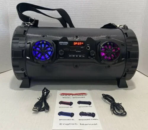 Max Power MPD552BZ Portable Speaker W/5.5 Subwoofers Bass Controller Equalizer