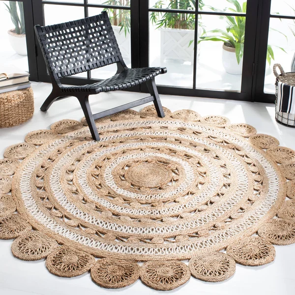 Safavieh Clearance Natural Fiber NF160B Ivory Rug, 7&0x22x7&0x22 - Round