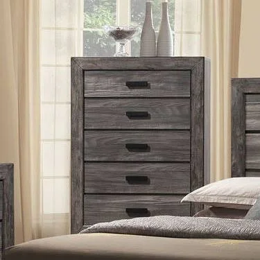 Union Rustic Raven 5 Drawer Chest, Gray