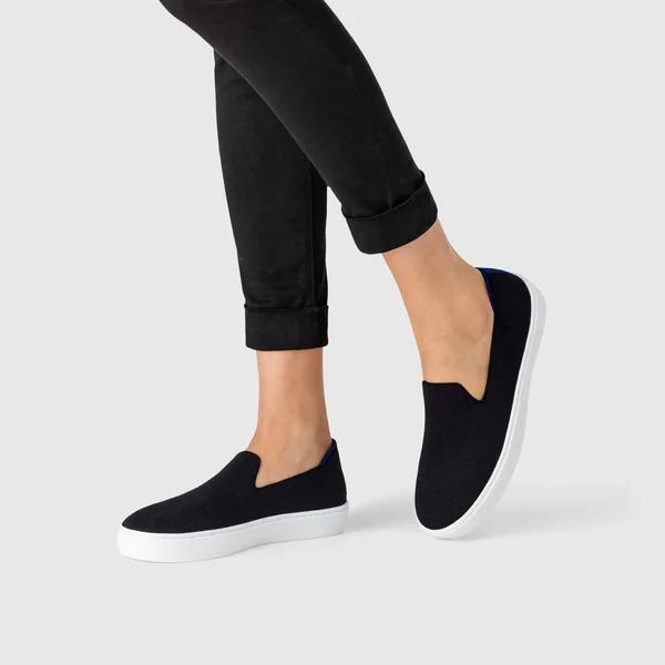 Rothy&s Black Slip-On Sneakers - Black Solid, Size 8.5