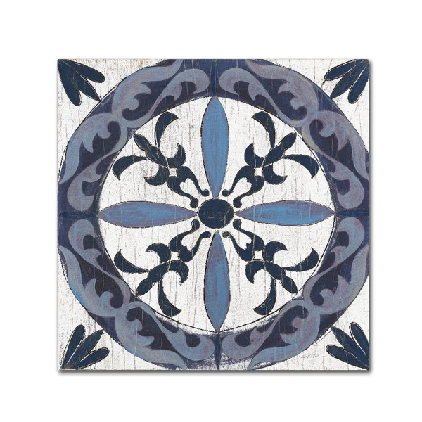Trademark Art Silvia Vassileva 'Downtown II Indigo and Cream' Canvas Art