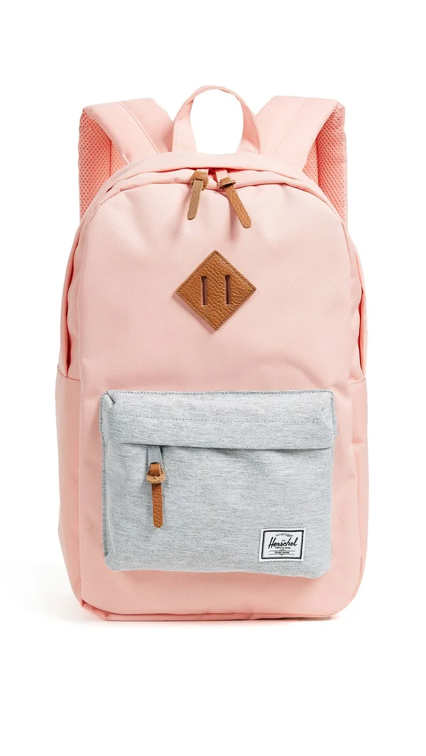 Herschel Supply Co. Heritage Mid Volume Backpack Peach/Light Grey Crosshatch One Size