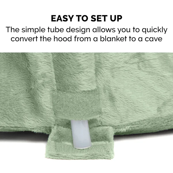 FurHaven Snuggery Burrow Dog Bed - Microvelvet Cooling Gel Foam, 44x22 Round, Sage